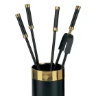 Porte-outils avec 4 accessoires de cheminée inclus Fabriqué en Italie - Serpent Viadurini