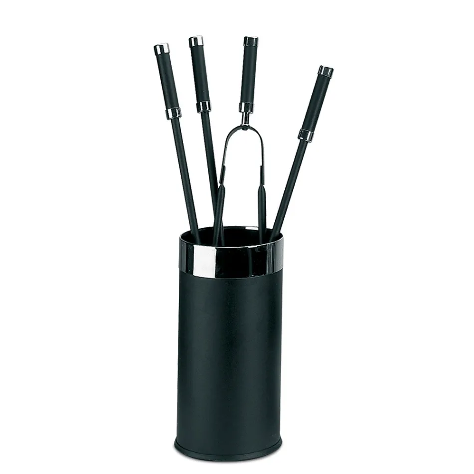 Porte-outils avec 4 accessoires de cheminée inclus Fabriqué en Italie - Serpent Viadurini