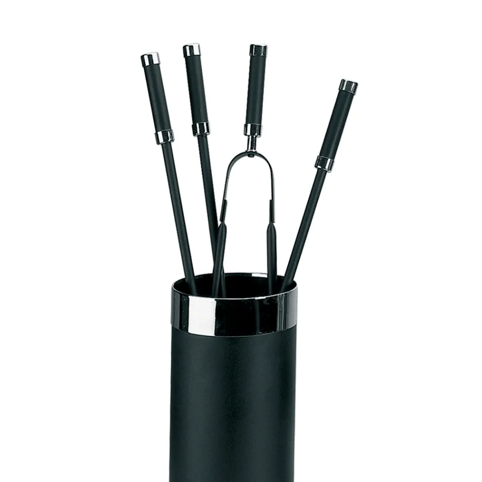 Porte-outils avec 4 accessoires de cheminée inclus Fabriqué en Italie - Serpent Viadurini