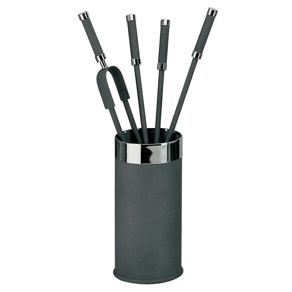 Porte-outils avec 4 accessoires de cheminée inclus Fabriqué en Italie - Serpent Viadurini