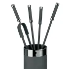 Porte-outils avec 4 accessoires de cheminée inclus Fabriqué en Italie - Serpent Viadurini