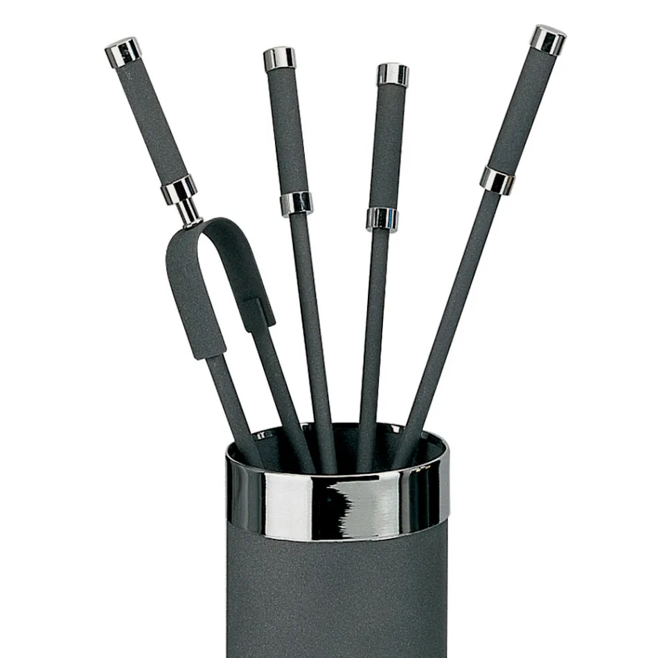 Porte-outils avec 4 accessoires de cheminée inclus Fabriqué en Italie - Serpent Viadurini