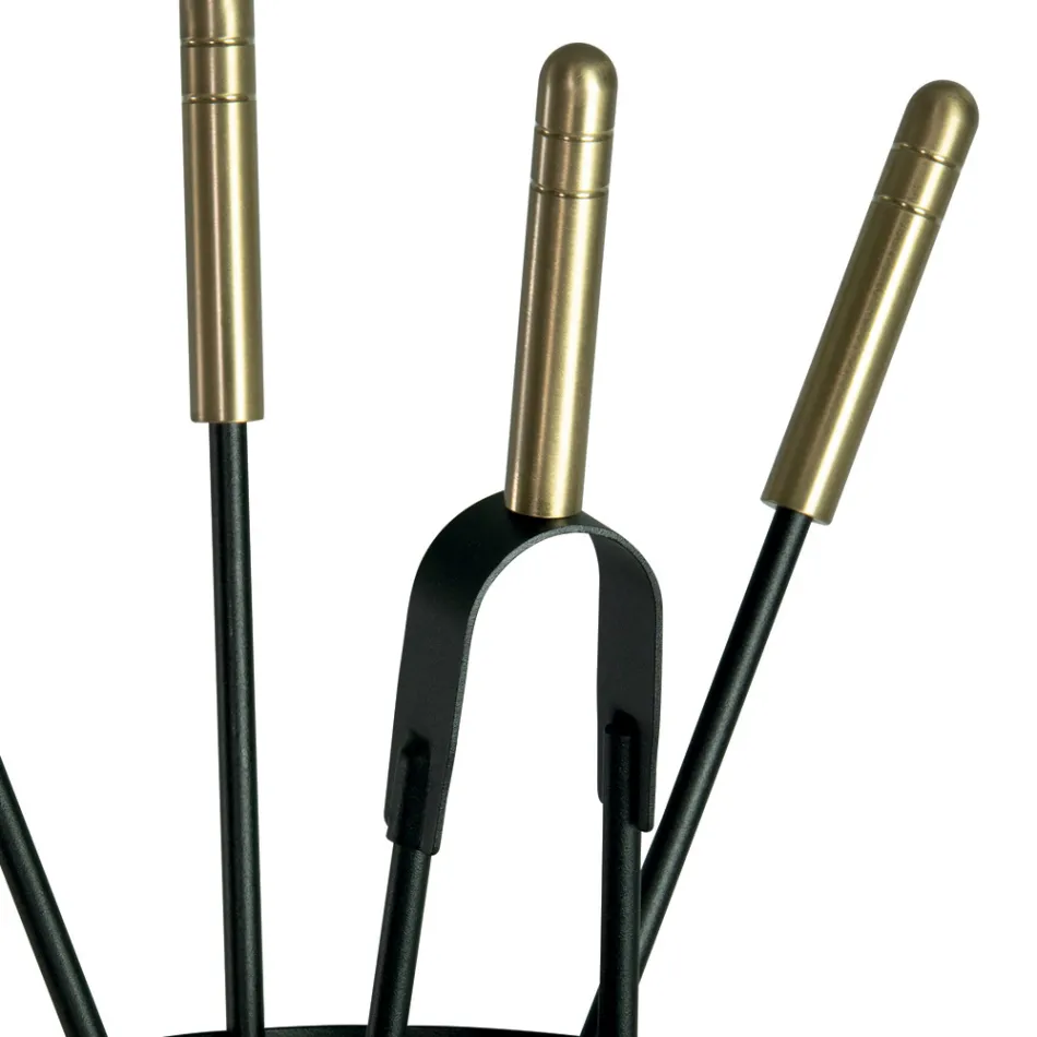 Porte-outils avec 4 outils d'entretien de cheminée fabriqués en Italie - Fakir Viadurini