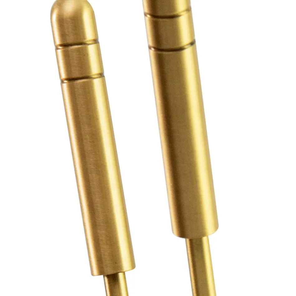 Porte-outils de cheminée en laiton 4 pièces fabriqué en Italie - Girafe Viadurini