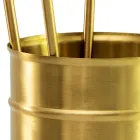 Porte-outils de cheminée en laiton 4 pièces fabriqué en Italie - Girafe Viadurini