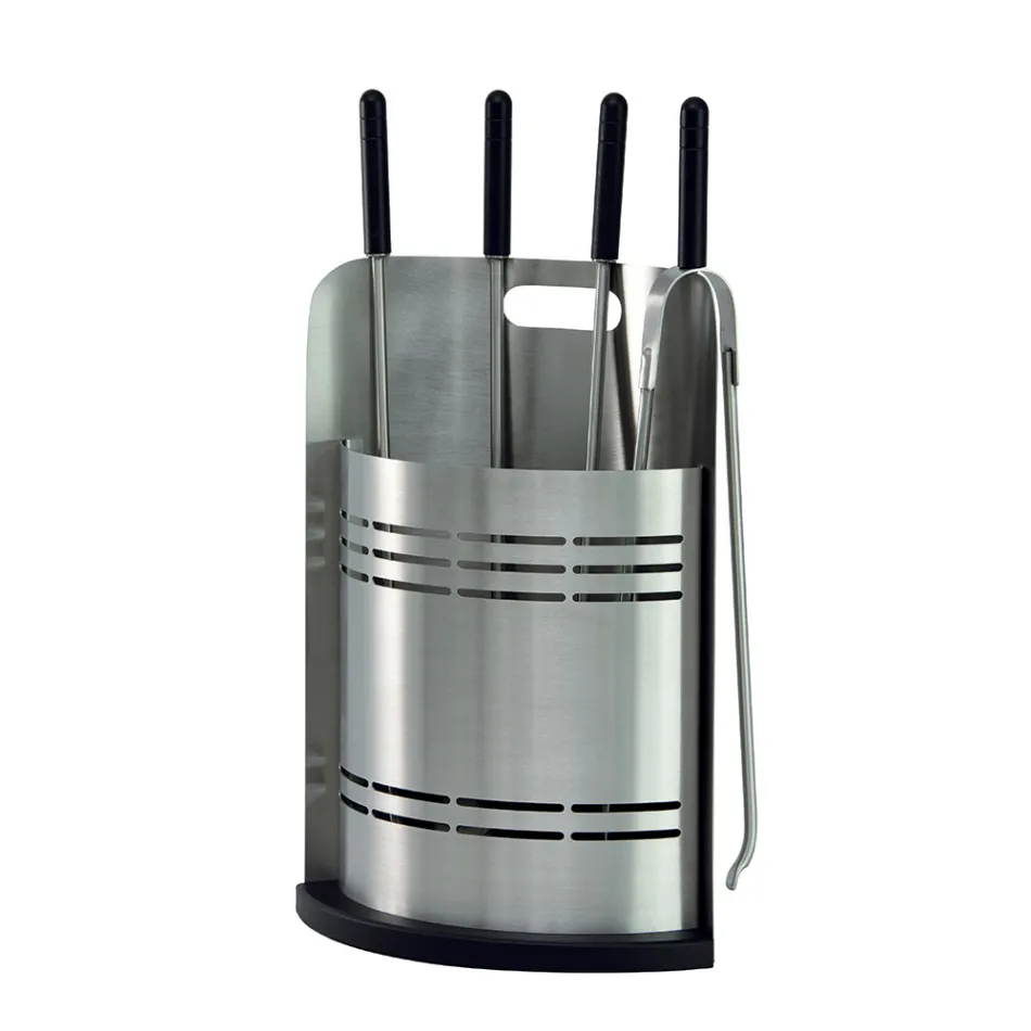 Porte-outils fixe avec 4 outils pour la cheminée Made in Italy - Bonsai Viadurini