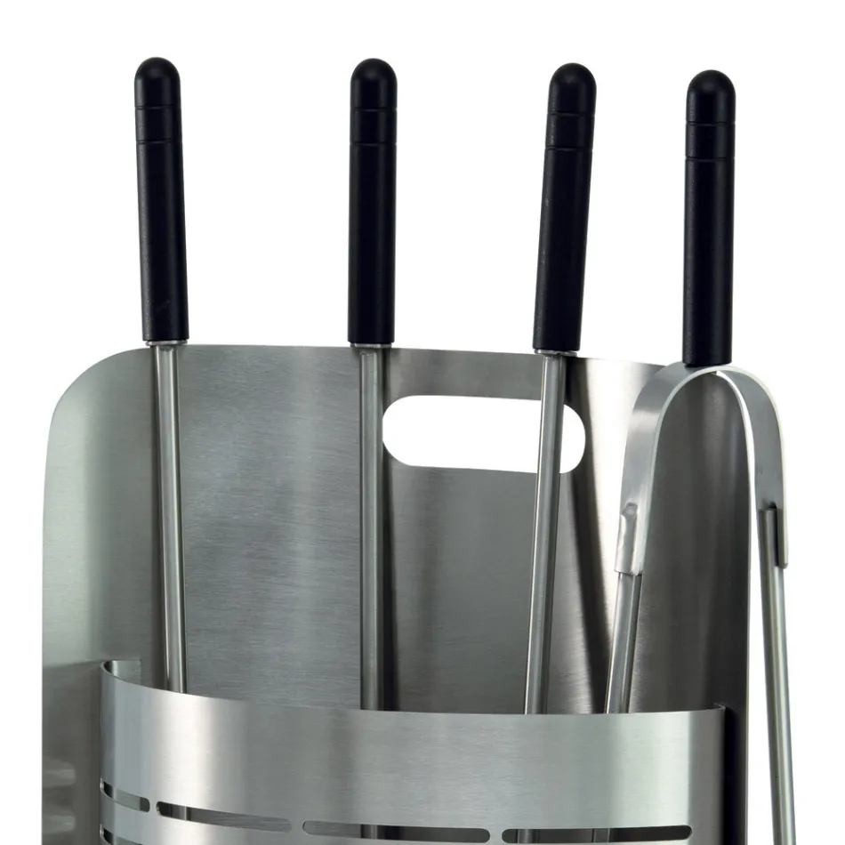Porte-outils fixe avec 4 outils pour la cheminée Made in Italy - Bonsai Viadurini
