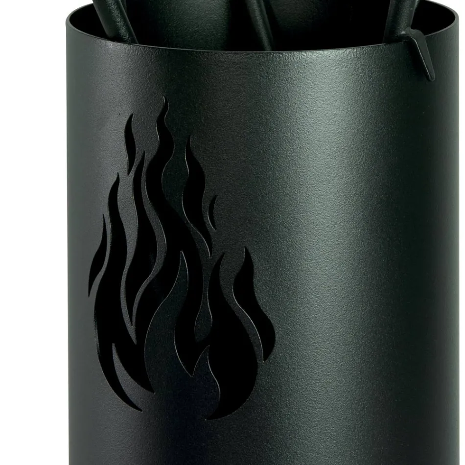 Porte-outils en métal avec 4 accessoires et flamme fabriqué en Italie - Fakir Viadurini