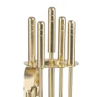 Porte-outils en laiton avec 4 accessoires Hauteur 65 cm Fabriqué en Italie - Kangourou Viadurini