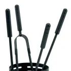 Porte-outils de cheminée avec 4 outils inclus Fabriqué en Italie - Merlo Viadurini