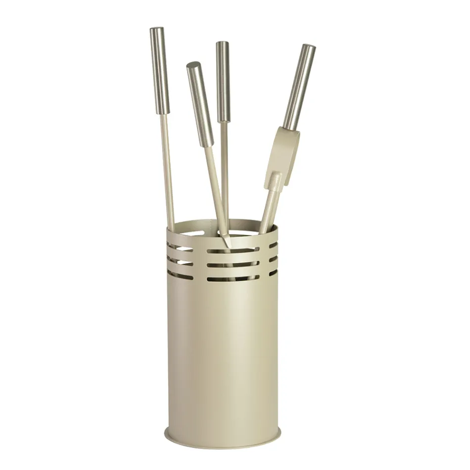 Porte-outils de cheminée avec 4 outils inclus Fabriqué en Italie - Merlo Viadurini