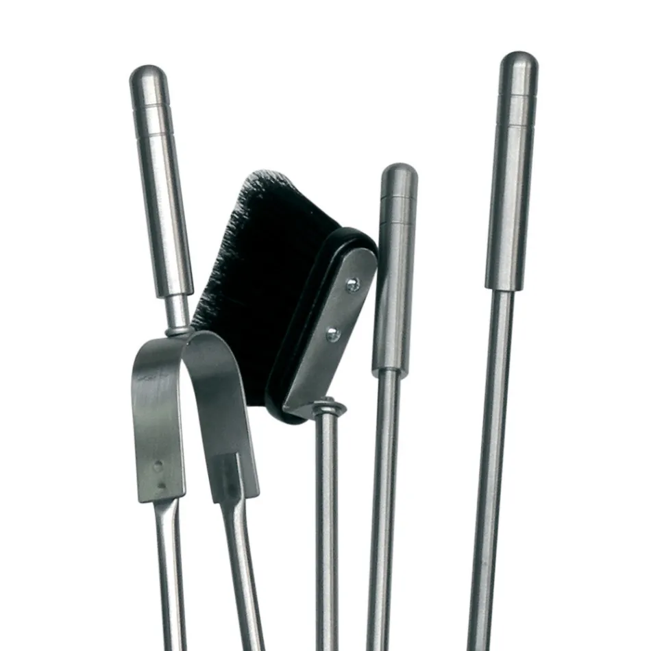 Porte-outils de cheminée avec 4 outils inclus Fabriqué en Italie - Merlo Viadurini