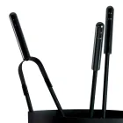 Porte-outils de cheminée en métal avec 4 accessoires fabriqués en Italie - Canarino Viadurini