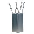 Porte-outils carré en acier inoxydable et 4 accessoires fabriqués en Italie - Iena
