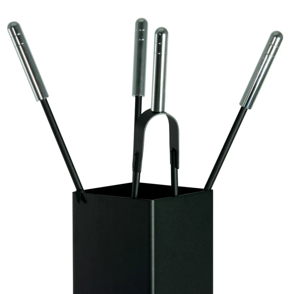 Porte-outils carré en métal et 4 accessoires fabriqués en Italie - Iena Viadurini