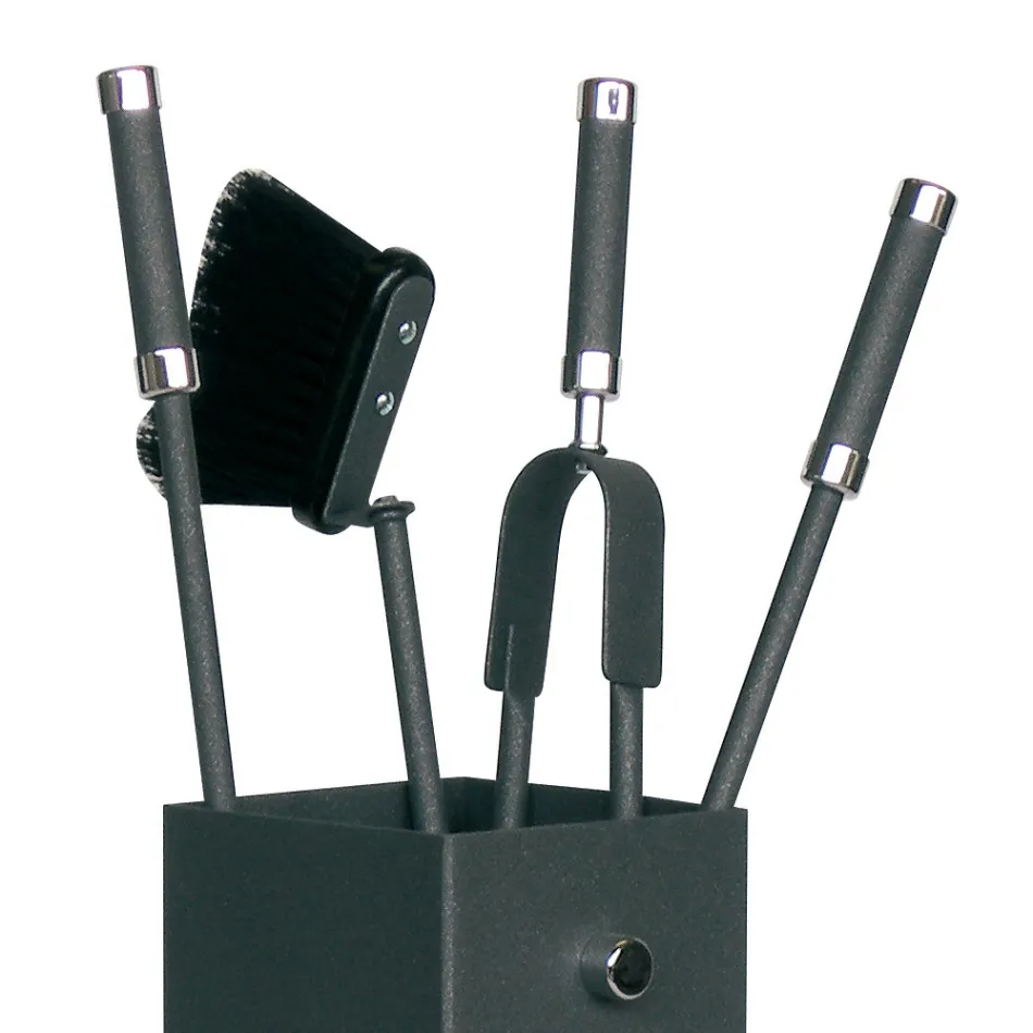 Porte-outils carré en métal et 4 accessoires fabriqués en Italie - Iena Viadurini