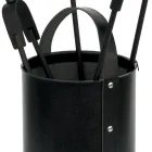 Porte-outils rond en simili cuir avec poignée et 4 accessoires fabriqués en Italie - Pigeon Viadurini