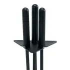 Porte-outils triangulaire avec 3 outils de cheminée fabriqués en Italie - Tabu Viadurini