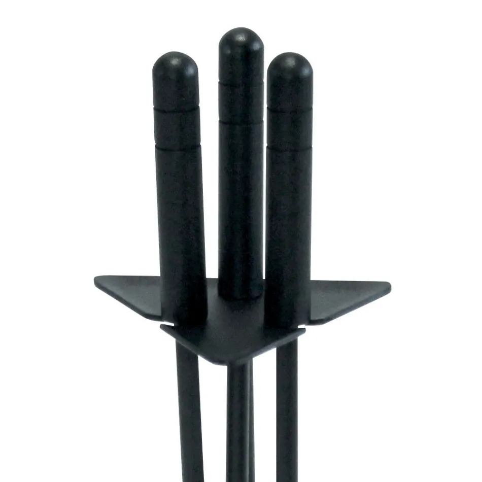 Porte-outils triangulaire avec 3 outils de cheminée fabriqués en Italie - Tabu Viadurini