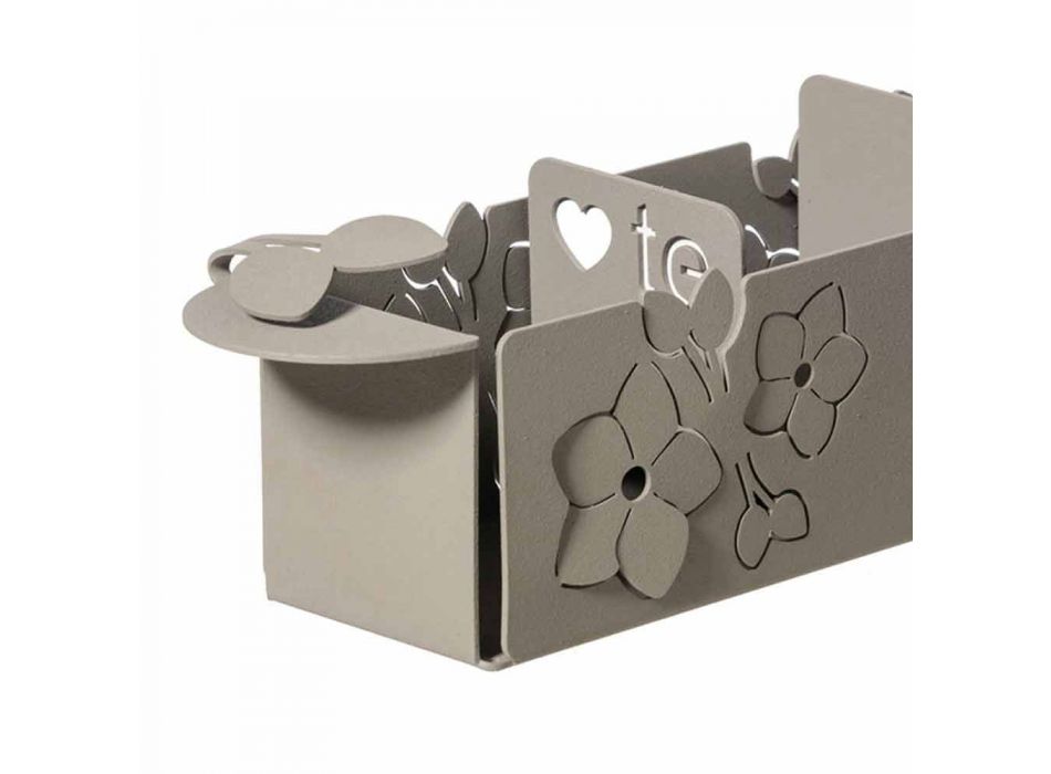 Porta The Sachets de The Floral of Modern Design in Iron Made in Italy - Marken Viadurini