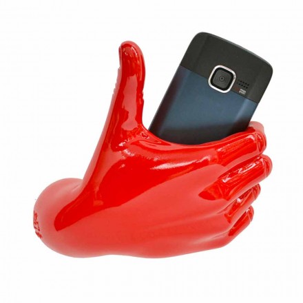 Support de téléphone portable moderne en résine décorée à la main Made in Italy - Curia Viadurini