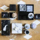 Porte-Mouchoir en Marbre Marquinia Noir Design Rectangulaire Italien - Rafa Viadurini