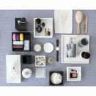 Porte-mouchoir moderne en marbre blanc de Carrare fabriqué en Italie - Rafa Viadurini