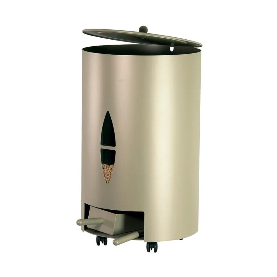 Porte-granulés avec couvercle, balai et pelle Made in Italy - Cacatua Viadurini