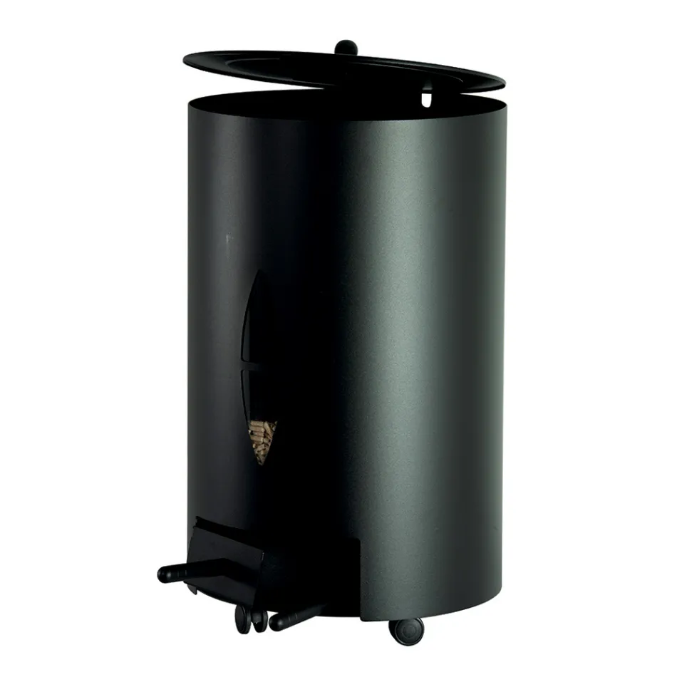 Porte-granulés avec couvercle, balai et pelle Made in Italy - Cacatua Viadurini