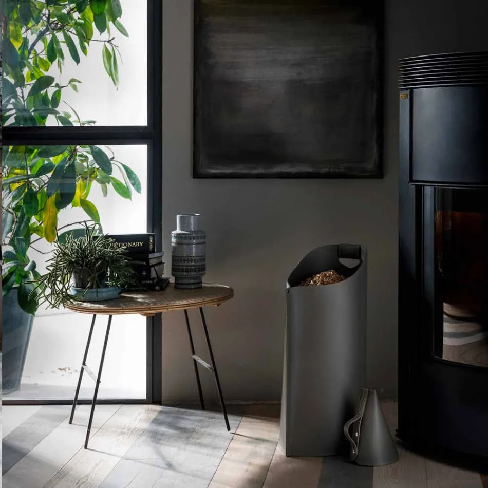 Porte-pellets avec intérieur en cuir noir de dessin Sapir Viadurini