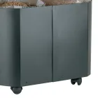 Porte-granulés ovale en métal noir et couvercle en bois fabriqué en Italie - Bisonte Viadurini