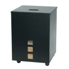 Porte-granulés carré en acier peint en noir et roues fabriqué en Italie - Parrot Viadurini