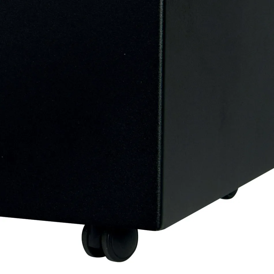 Porte-granulés rectangulaire en métal avec 4 roues fabriqué en Italie - Aquila Viadurini