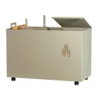 Porte-granulés rectangulaire en métal avec 4 roues fabriqué en Italie - Aquila Viadurini