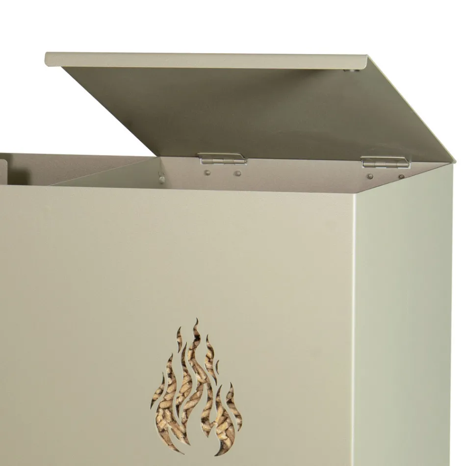 Porte-granulés rectangulaire en métal avec 4 roues fabriqué en Italie - Aquila Viadurini