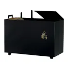 Porte-granulés rectangulaire en métal avec 4 roues fabriqué en Italie - Aquila Viadurini