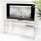 Meuble TV de Salon en Plexiglas Transparent Made in Italy - Giuliette Viadurini