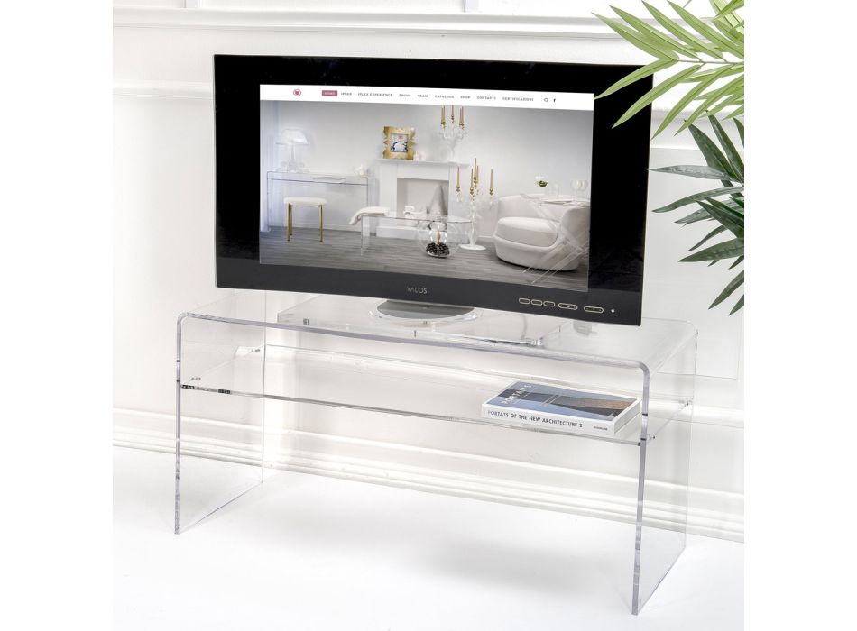 Meuble TV de Salon en Plexiglas Transparent Made in Italy - Giuliette Viadurini