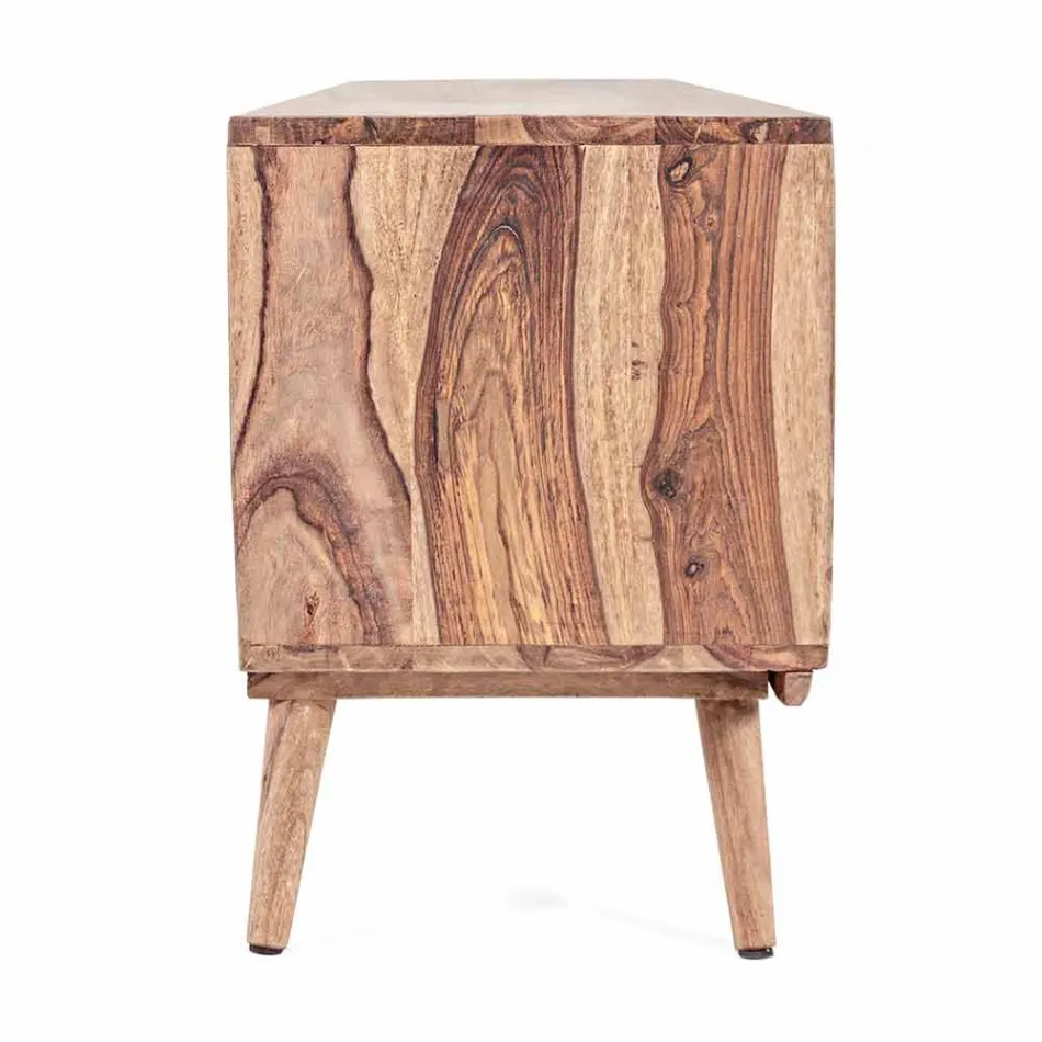 Meuble TV en bois design vintage avec boutons en acier Homemotion - Ventador Viadurini