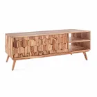 Meuble TV en bois design vintage avec boutons en acier Homemotion - Ventador Viadurini