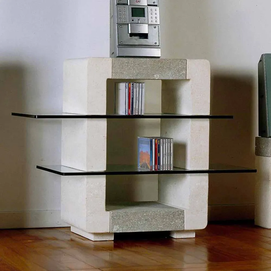 Port TV pierre salut-fi et des cristaux design moderne Xeni Viadurini