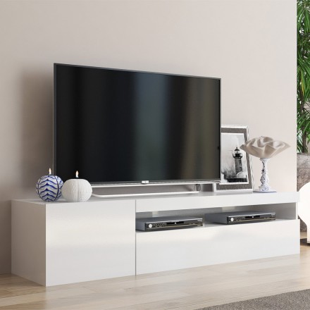 Meuble TV en bois de salon design italien avec compartiment ouvert - Suzana Viadurini