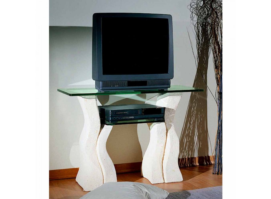 Porta pierre TV et cristal Khloe design élégant Viadurini