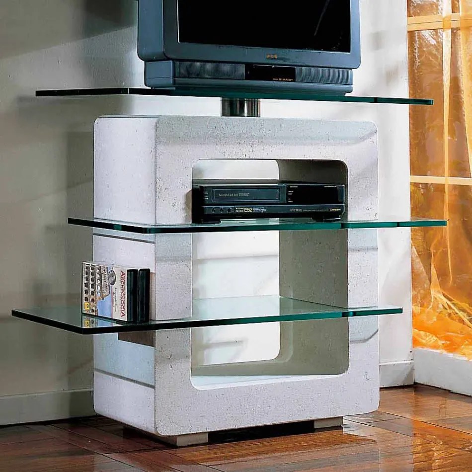 pierre porte TV modulaire et cristal design moderne Agnes Viadurini