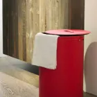 Panier à linge cylindrique en cuir régénéré fait main Roby Viadurini