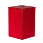 Panier à linge en cuir à base carrée David, fabriqué en Italie Viadurini