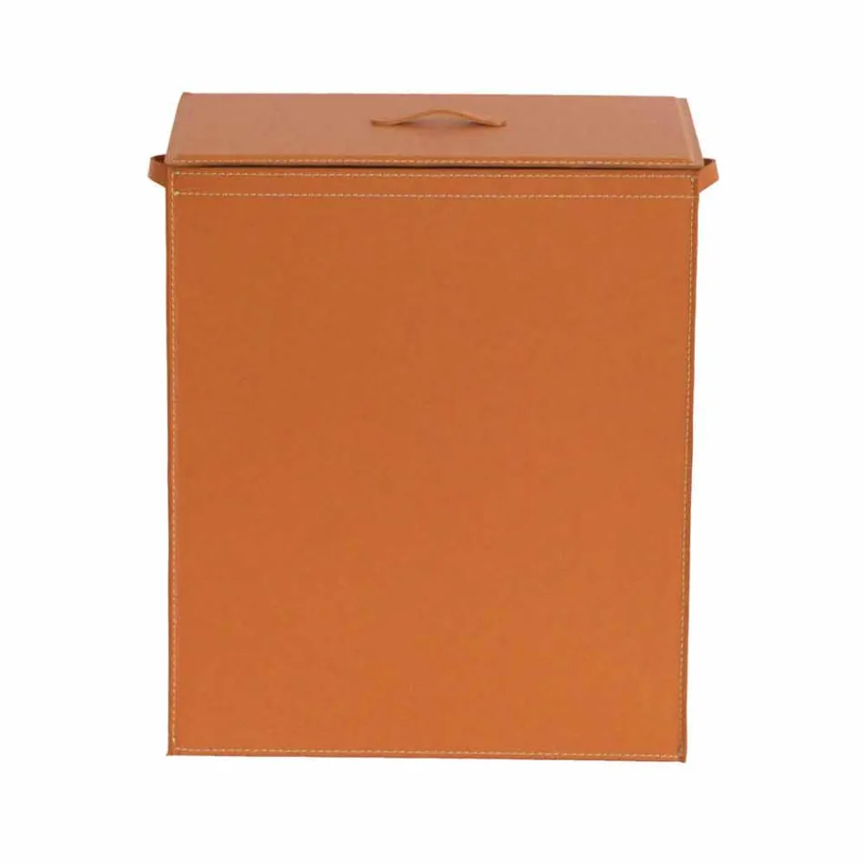 Panier à linge en cuir avec piètement rectangulaire Peter Viadurini