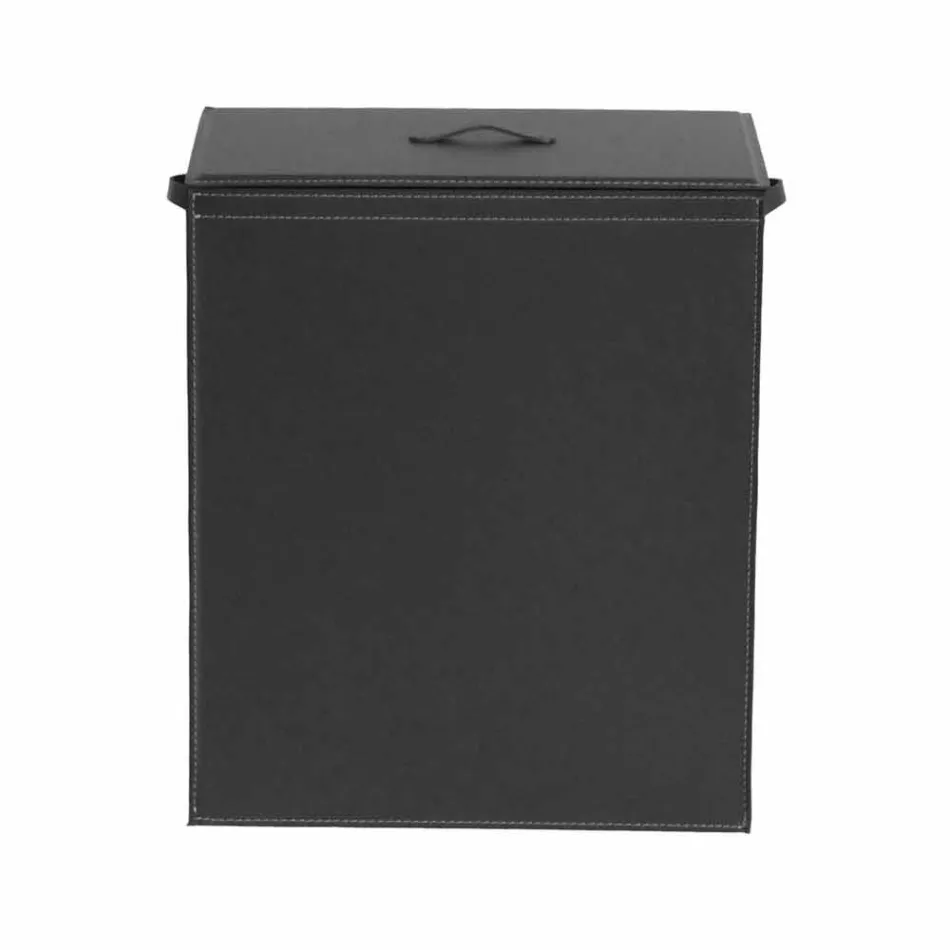 Panier à linge en cuir avec piètement rectangulaire Peter Viadurini