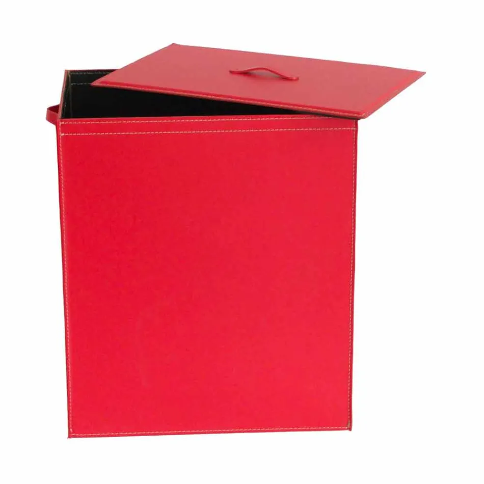 Panier à linge en cuir avec piètement rectangulaire Peter Viadurini