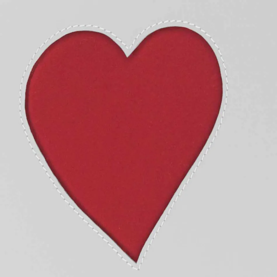 Panier à linge contemporain en cuir fabriqué en Italie Adele, insert en cœur Viadurini